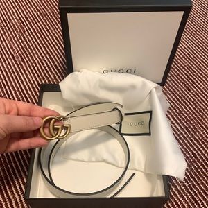 NIB Authentic off white cream Gucci belt size 80